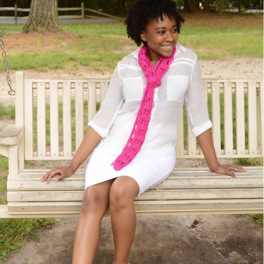 Fashion Skinny Scarf Crochet Pattern - view 2