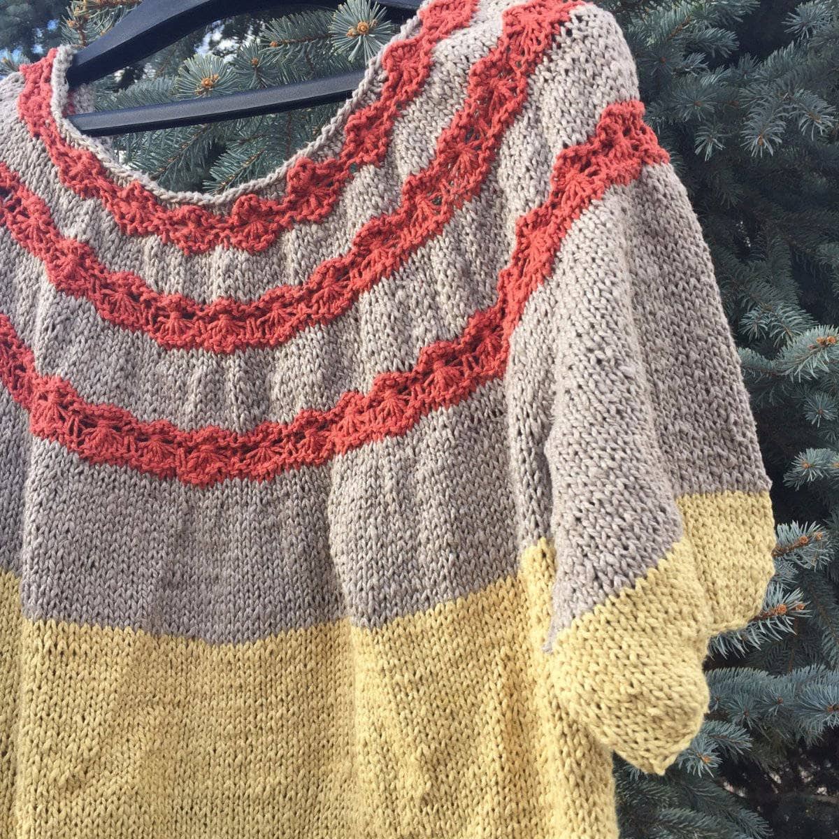 Flowers-in-a-Row Sweater Knitting Kit - view 2