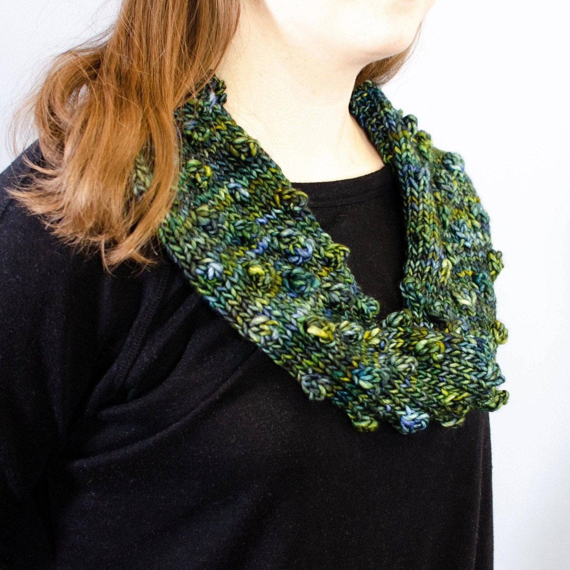 Green Goddess Infinity Scarf Knit Pattern - view 2