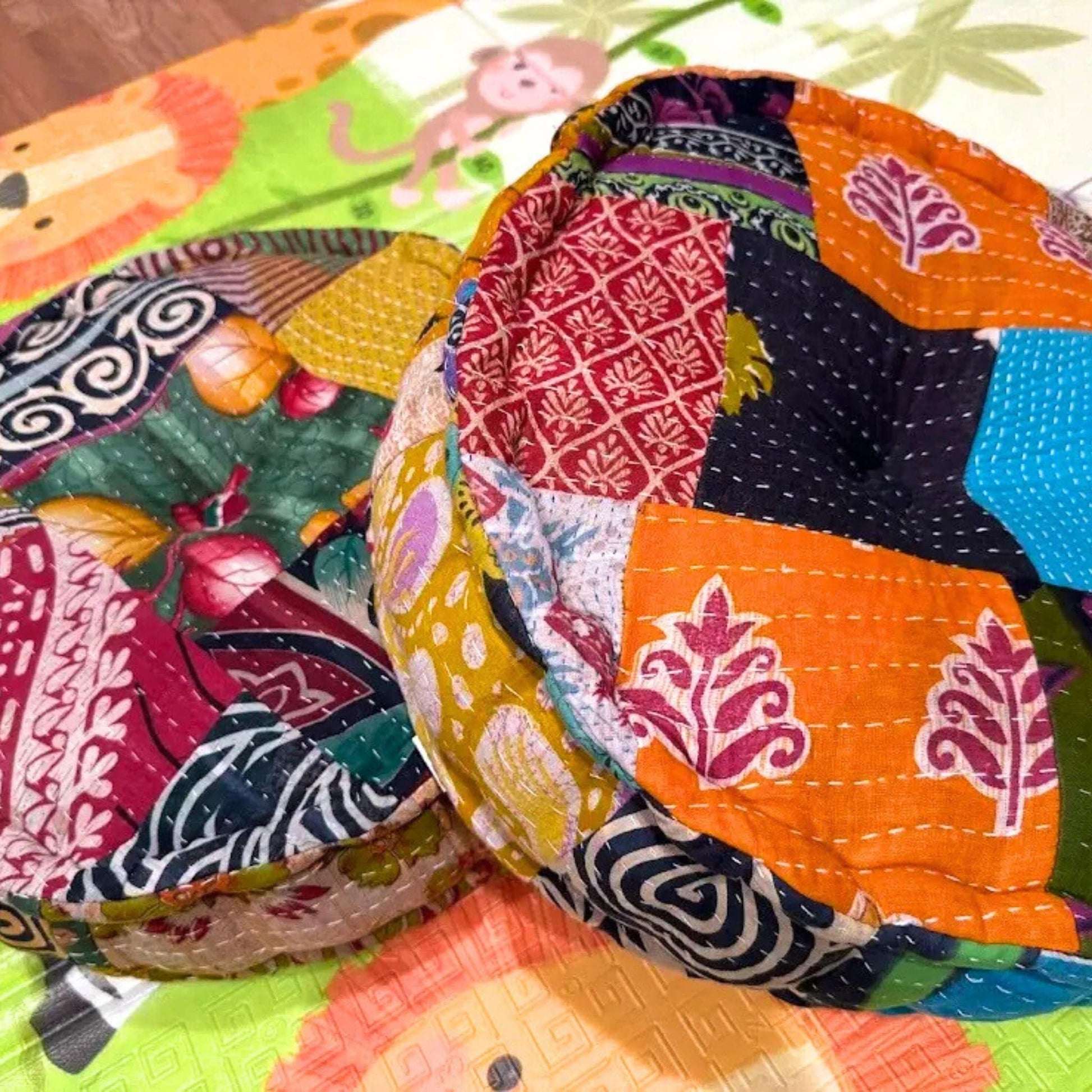 Hand Embroidered Floor Pouf - view 7