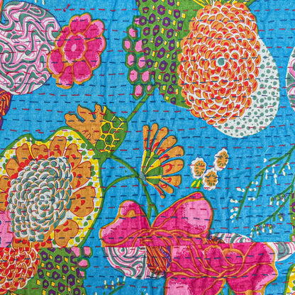 Handmade Kantha Quilt Blanket - view 9