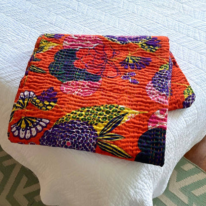 Handmade Kantha Quilt Blanket - view 7