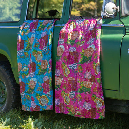 Handmade Kantha Quilt Blanket - view 3