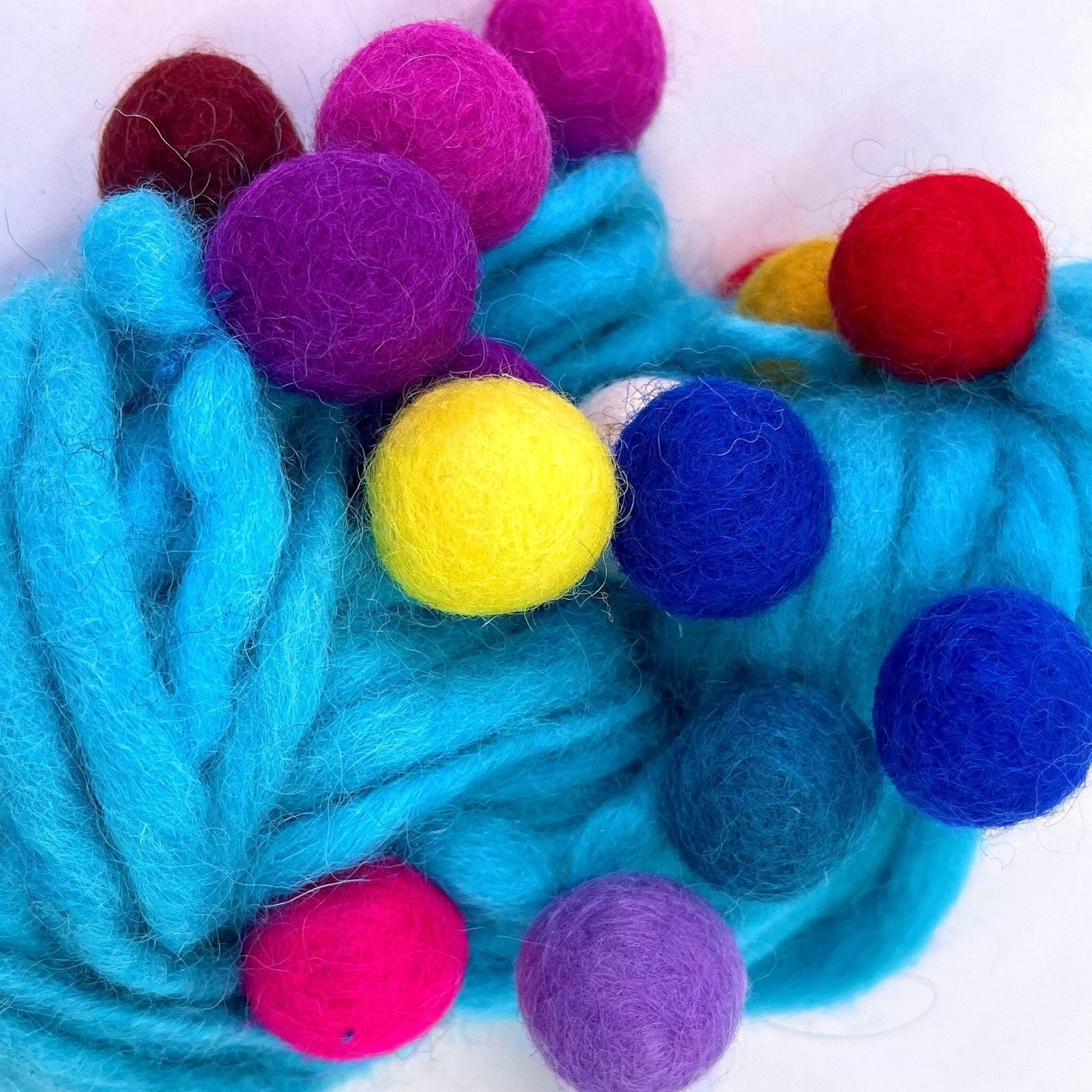 Handmade Thick and Thin Wool Felt Ball Yarn - view 2