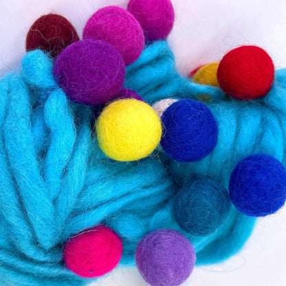 Handmade Thick and Thin Wool Felt Ball Yarn - view 2