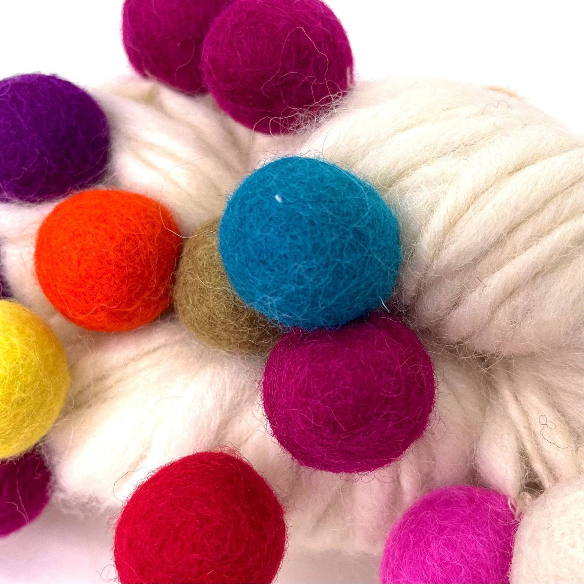 Handmade Thick and Thin Wool Felt Ball Yarn - view 4