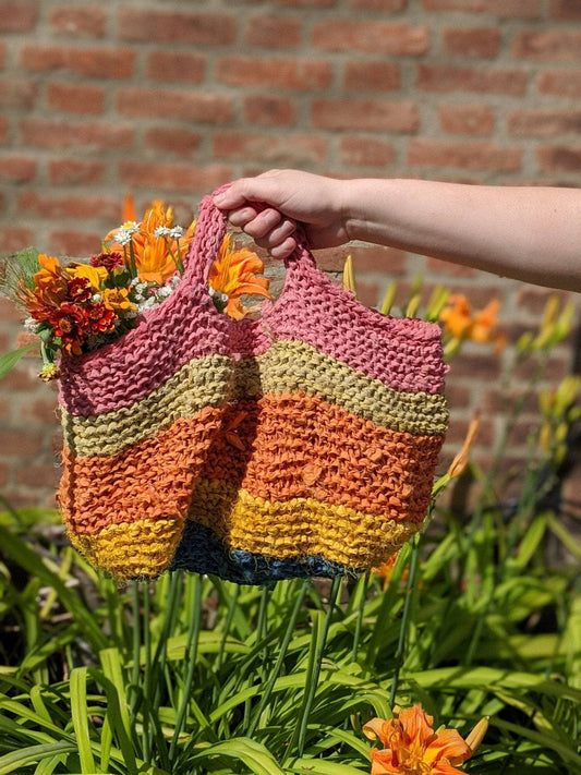 Herbal Dyed Recycled Market Tote Knit & Crochet Pattern - view 2
