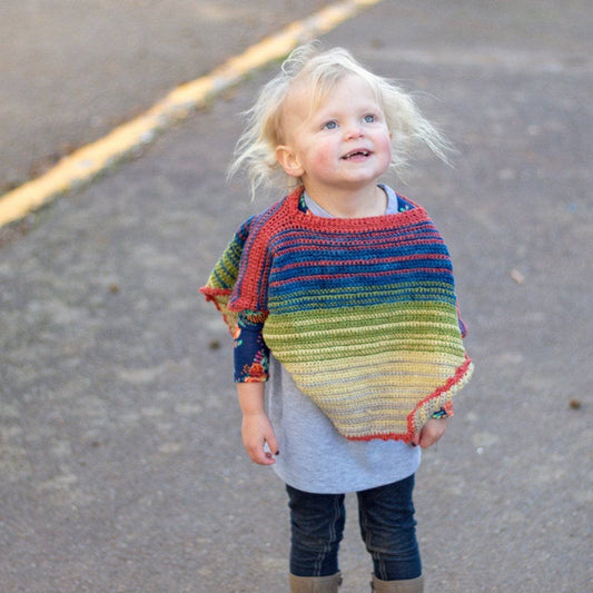 Herbal Dyed Silk Toddler Poncho Crochet Pattern - view 2