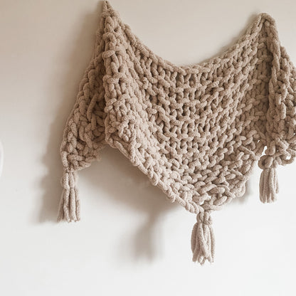 Hickory Tree Arm Knit Shawl Pattern – Easy Beginner Project