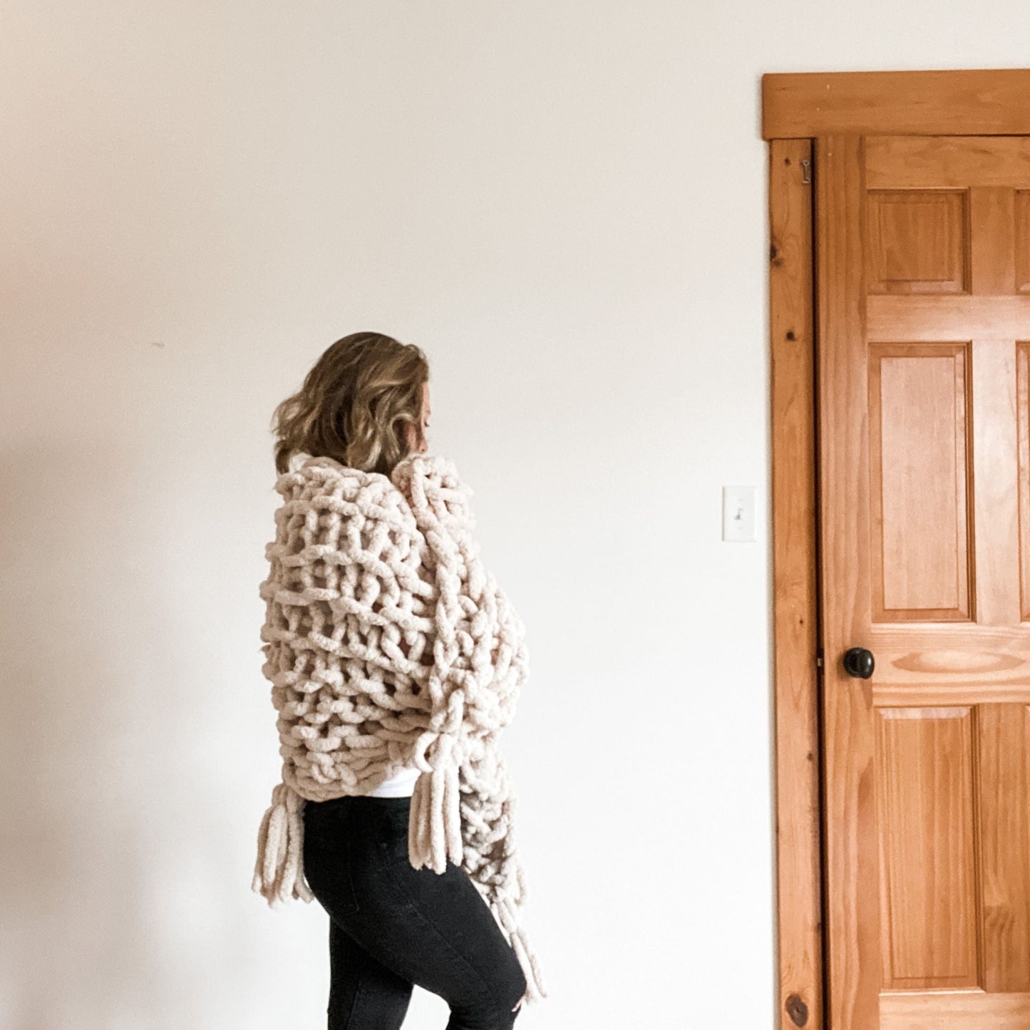 Hickory Tree Arm Knit Shawl Pattern – Easy Beginner Project - view 5