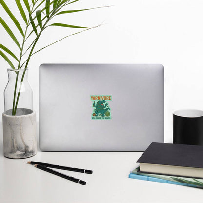 Yarnivore "Will Crochet for Snacks" Bubble-Free Sticker - view 3