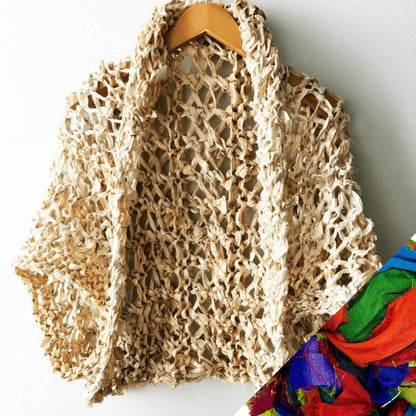Silk Garter + Lace Summer Cocoon Coat Knit Kit - view 11