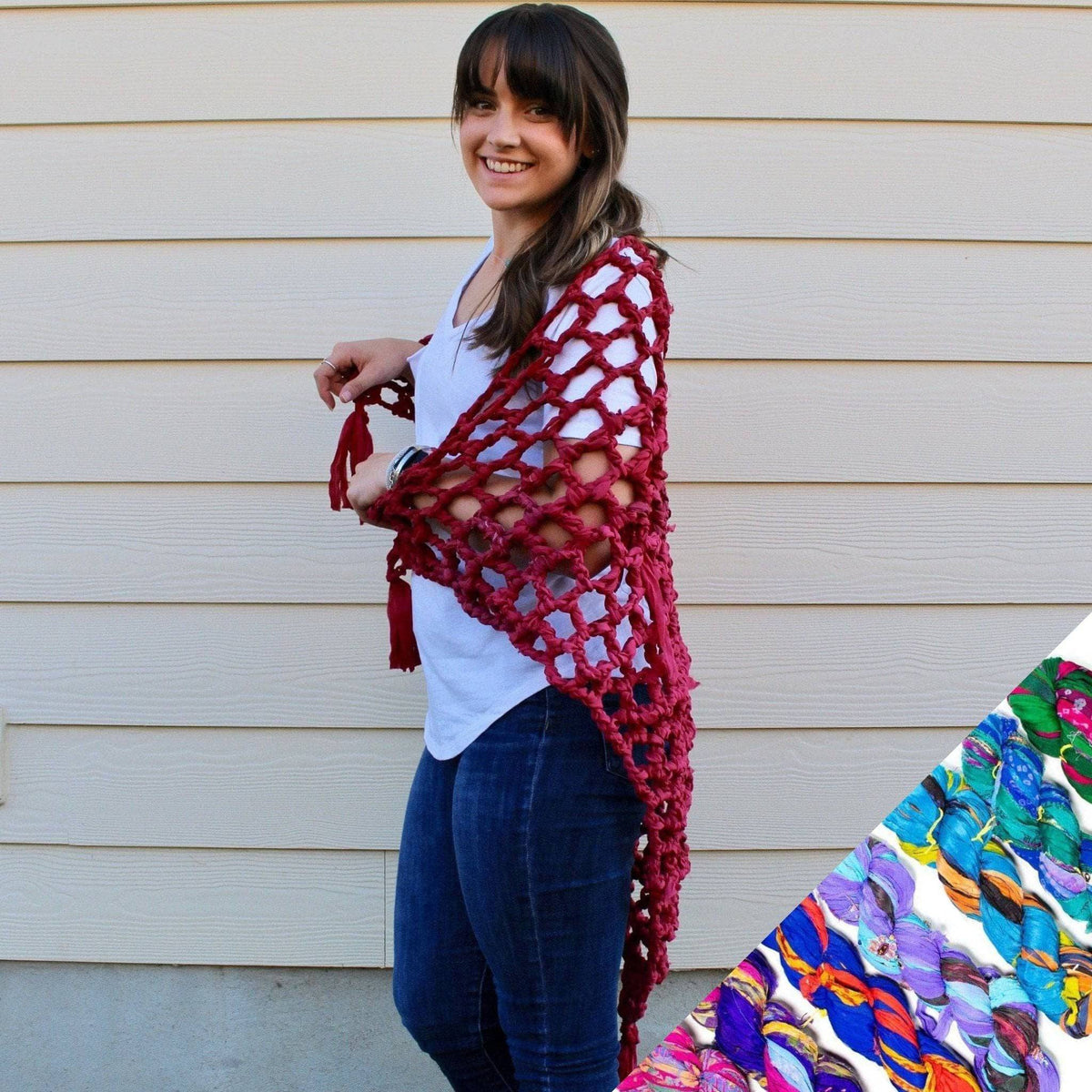 Summer Nights Chiffon Crochet Shawl Kit - view 11
