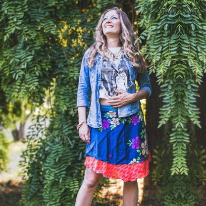Knee-Length "Mini" Sari Wrap Skirt - view 9