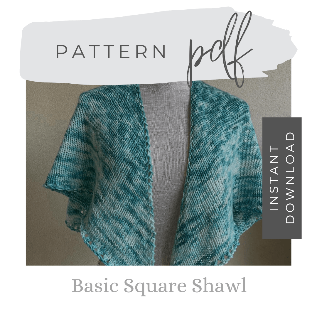 Basic Square Shawl Digital Knitting Pattern