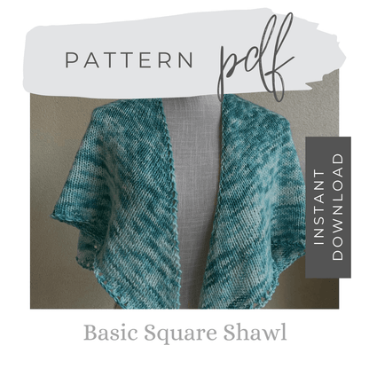 Basic Square Shawl Digital Knitting Pattern