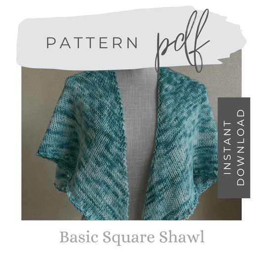 Basic Square Shawl Digital Knitting Pattern