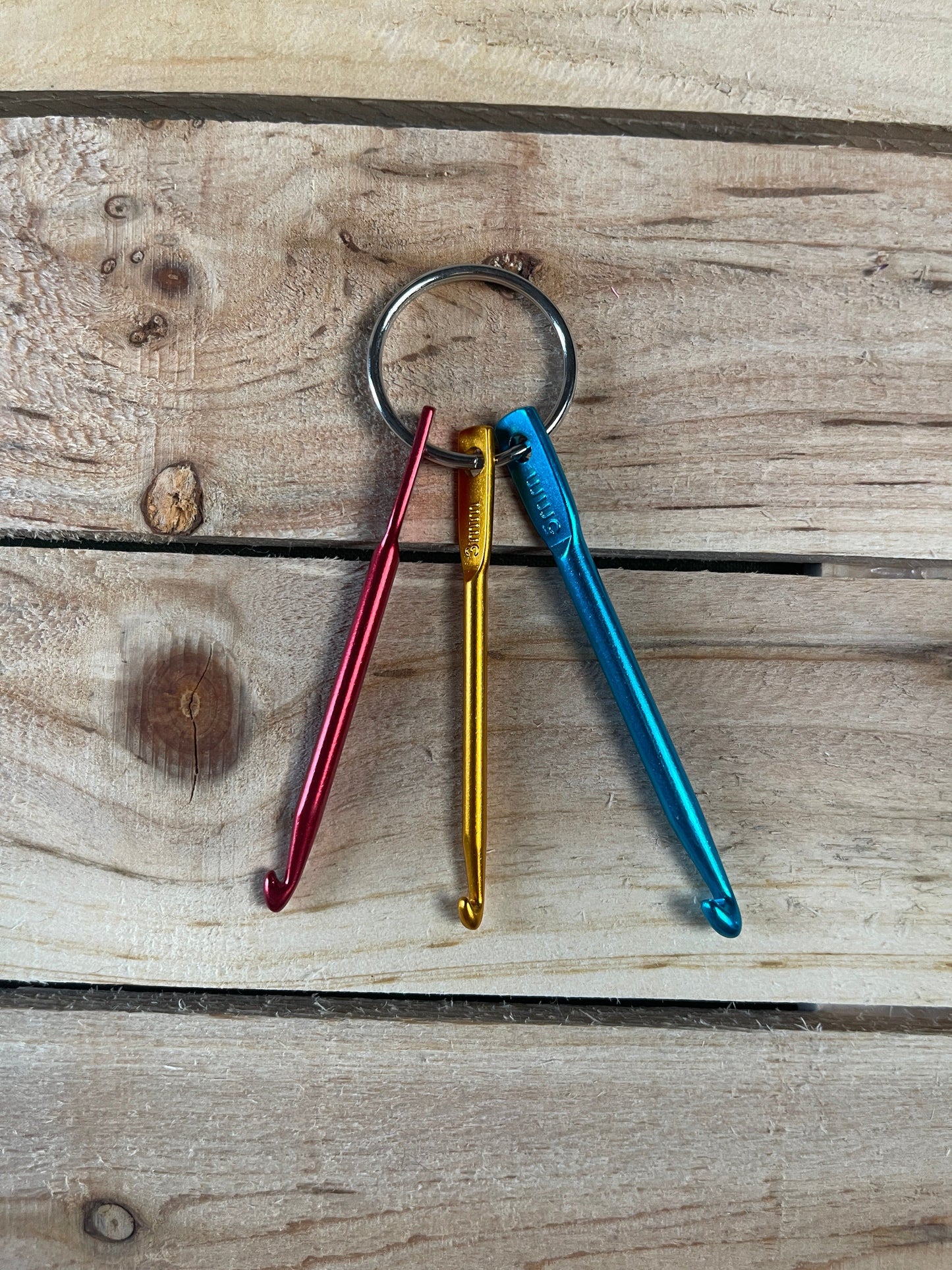 Crochet Hook Keyring Set — 3mm, 4mm & 5mm