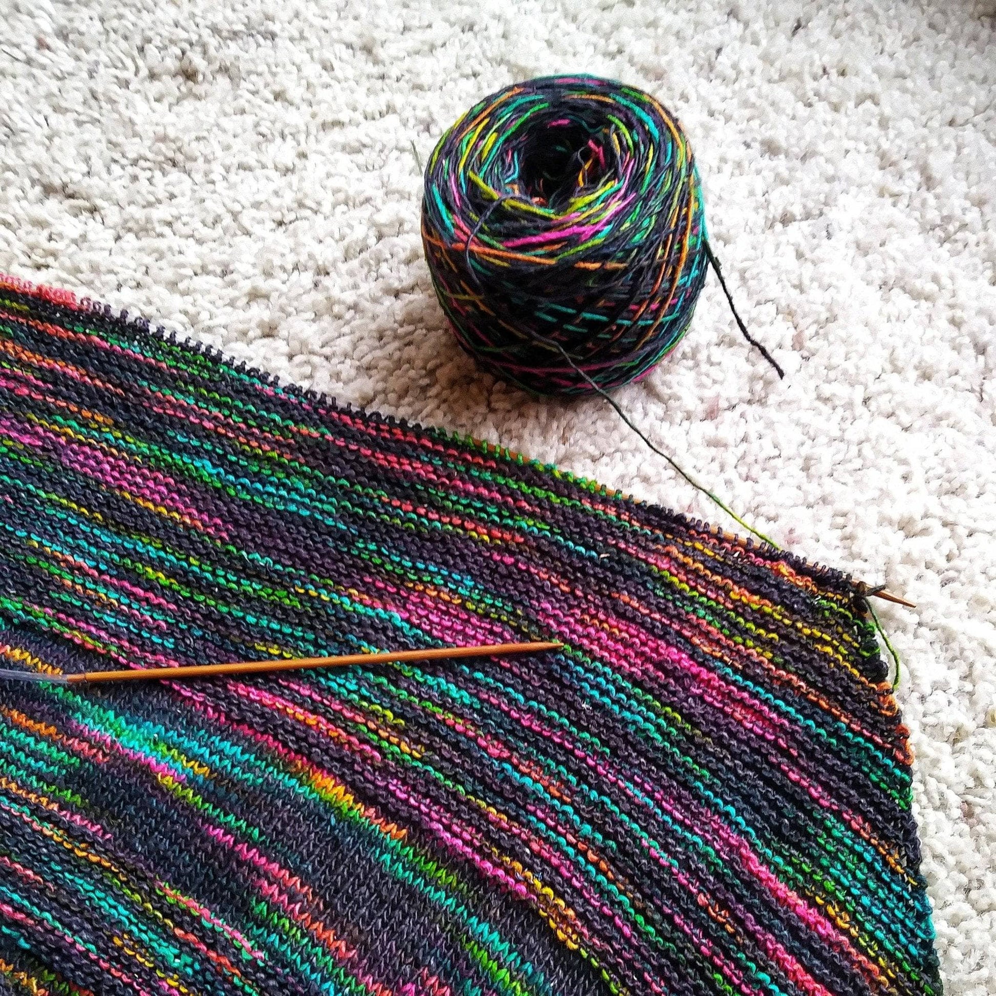 Neon Pop Shawl Knitting Pattern - view 2