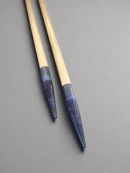 Purple Glitter Resin & Maple Knitting Needles - view 5