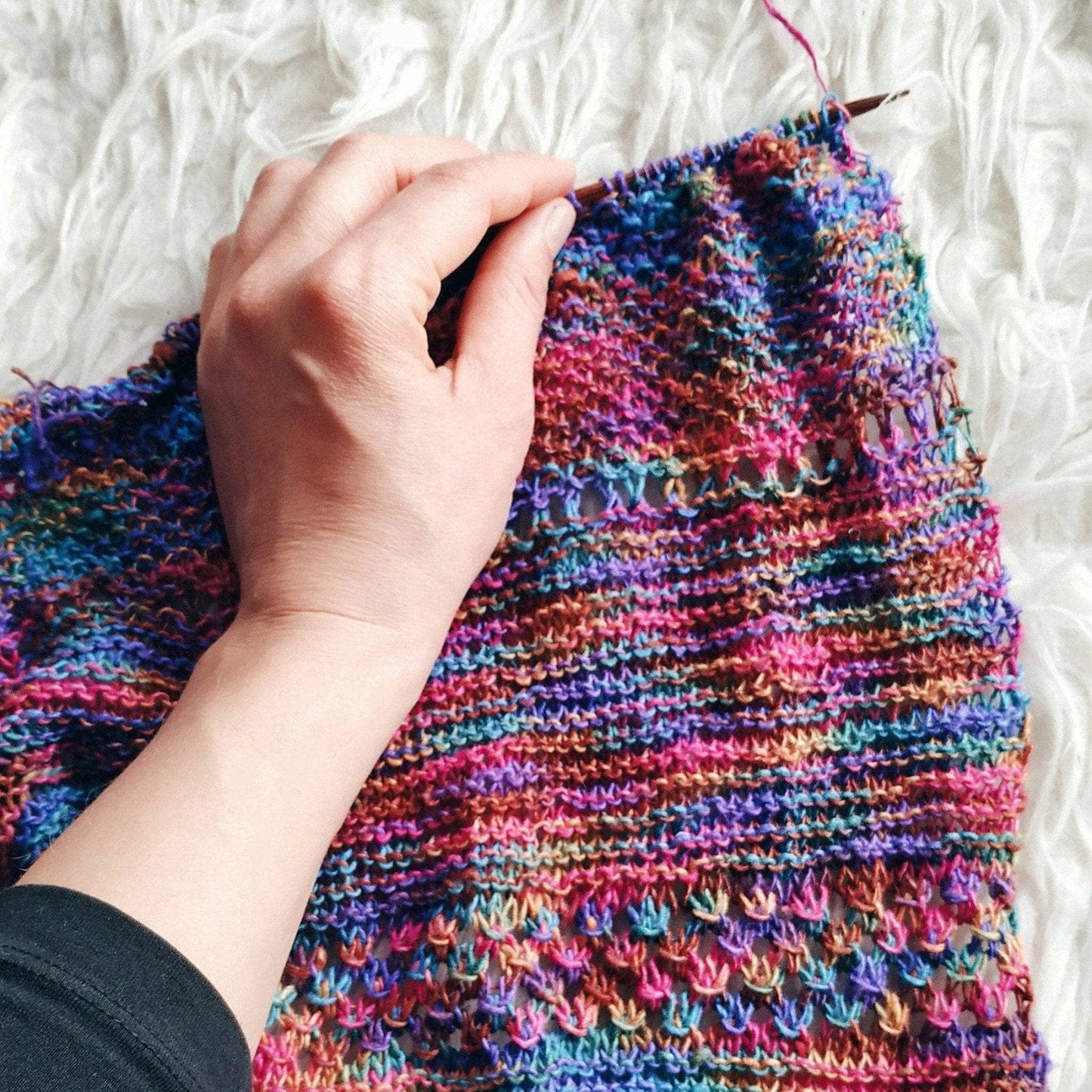 Openwork Lattice Lace Weight Shawl Kit - view 2