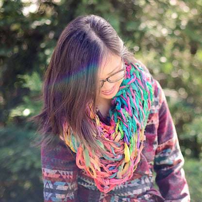 Pastel Arm Knit Chiffon Cowl Pattern - view 3