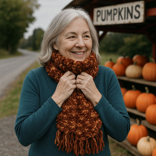 Chunky Knit Scarf Pattern – Easy Moss Stitch Project
