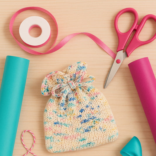 Party Time Pouch Knit Pattern – Beginner Bag in Sport Weight Silk