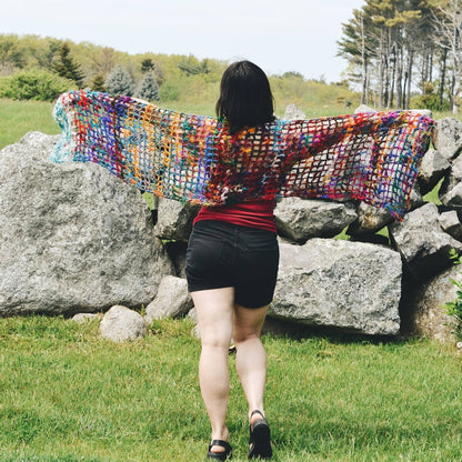 QuadraMesh Crochet Shawl Easy Pattern - view 3