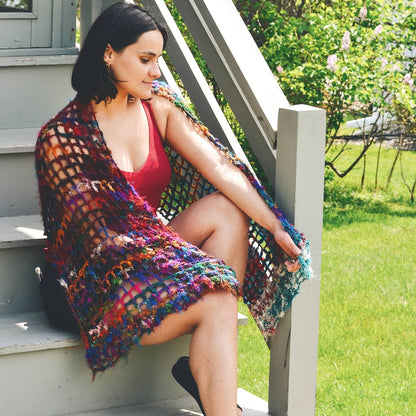 QuadraMesh Crochet Shawl Easy Pattern - view 2