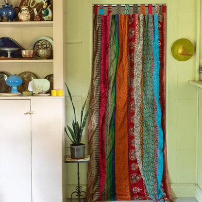Rainbow Oasis Drapes – Upcycled Boho Curtains - view 9