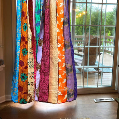 Rainbow Oasis Drapes – Upcycled Boho Curtains - view 8