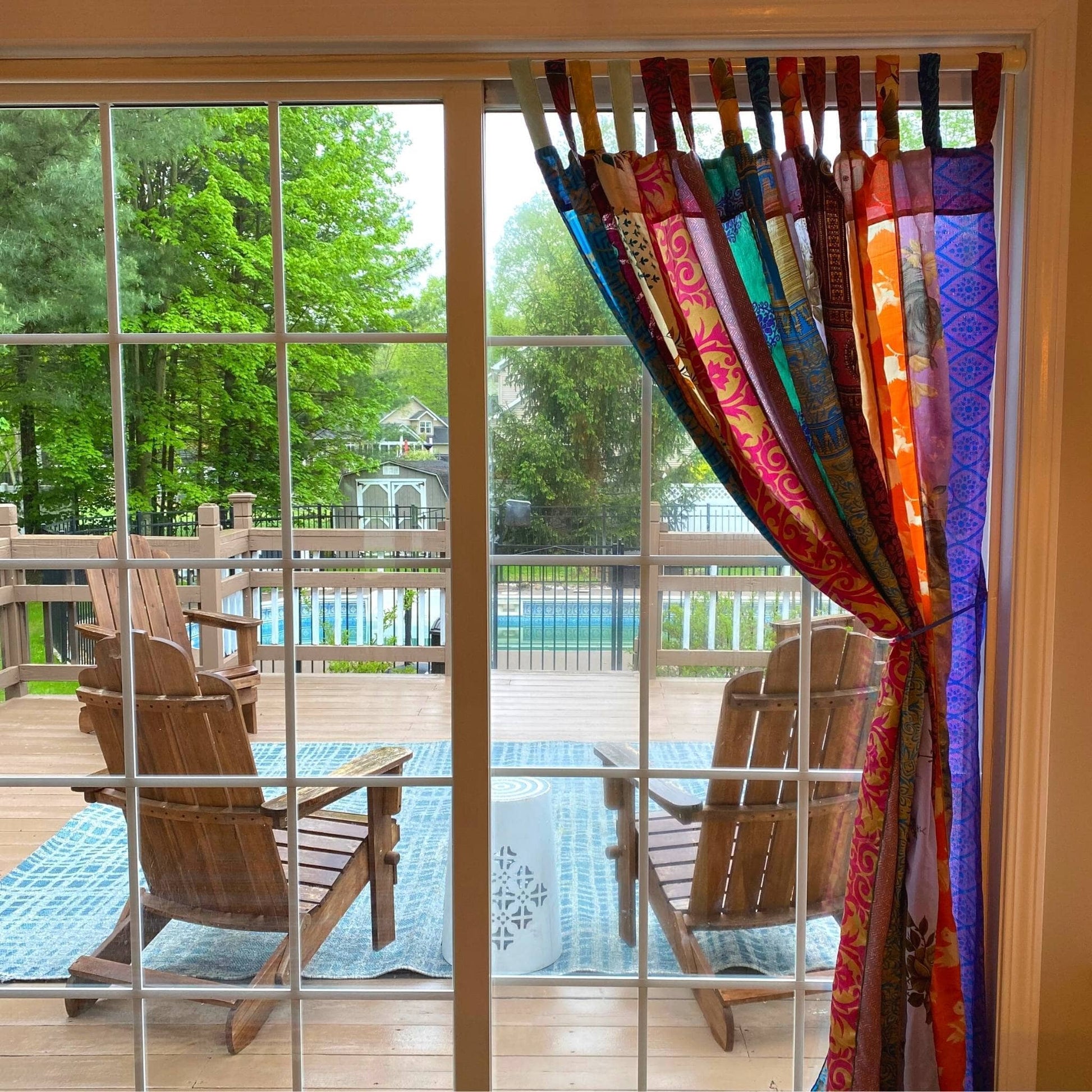 Rainbow Oasis Drapes – Upcycled Boho Curtains - view 7