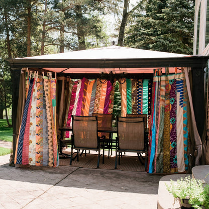 Rainbow Oasis Drapes – Upcycled Boho Curtains - view 4