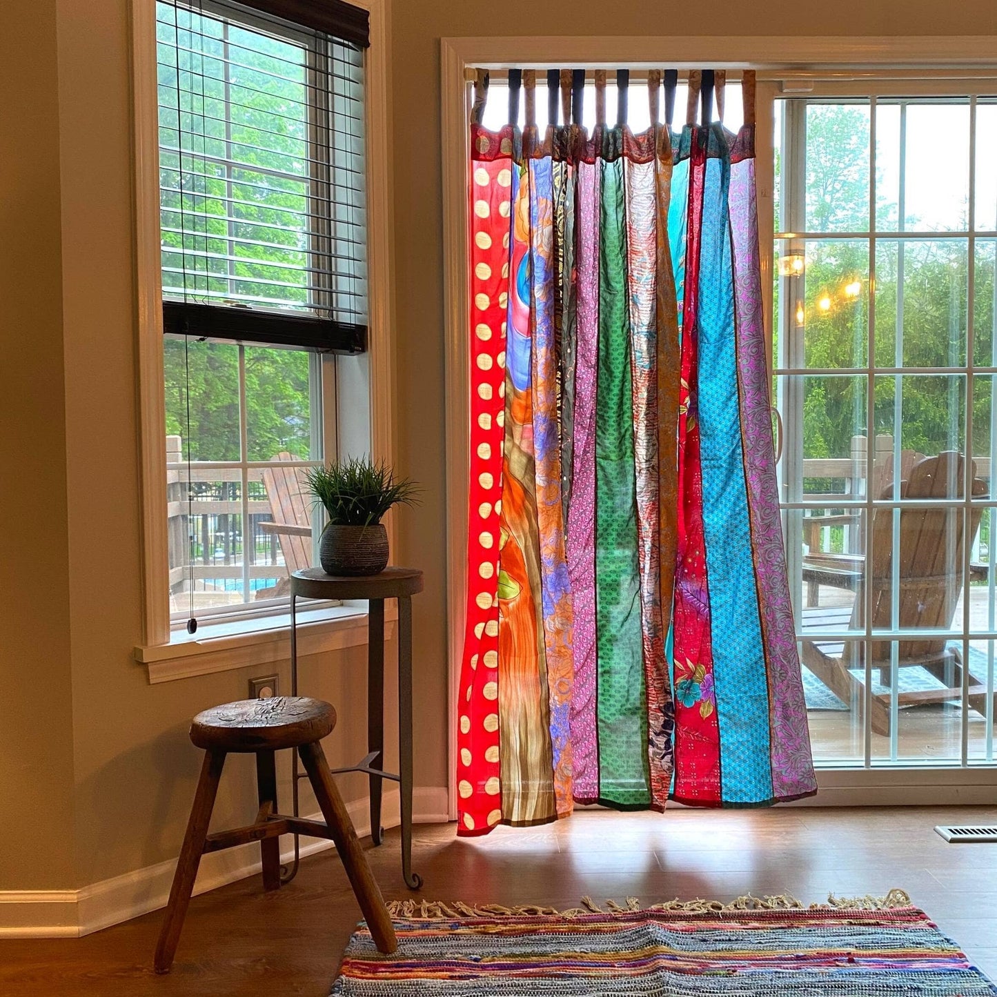 Rainbow Oasis Drapes – Upcycled Boho Curtains - view 3