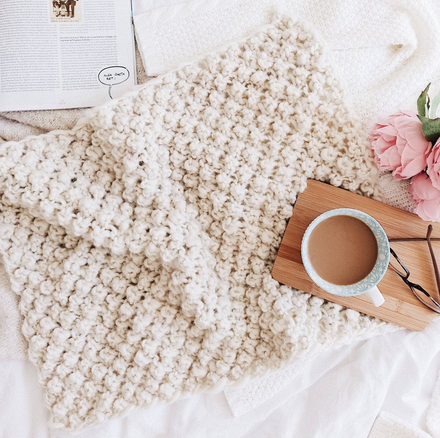 Raspberry Dreams Knit Baby Blanket Pattern