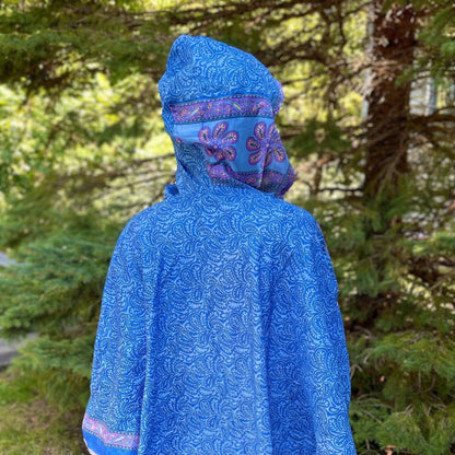 Recycled Sari Hooded Poncho - view 6