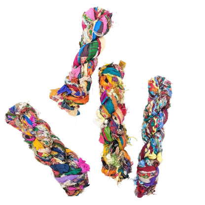 Recycled Sari Silk Ribbon Yarn "Istanbul Sparkle" - view 3