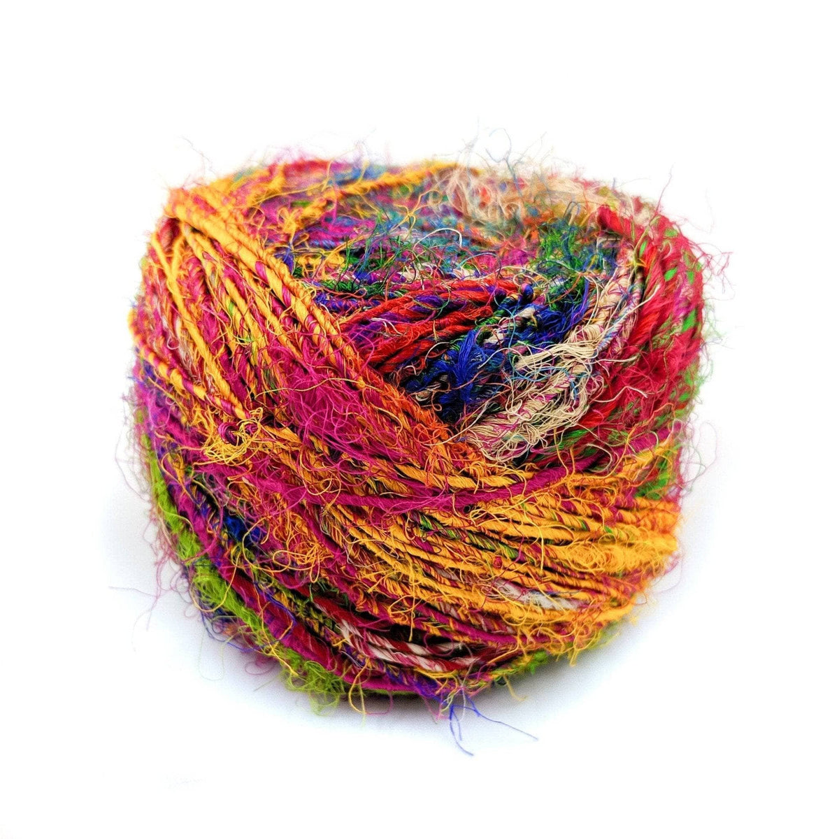 Recycled Silk Yarn Worsted Weight "Wild Peacock" - view 2