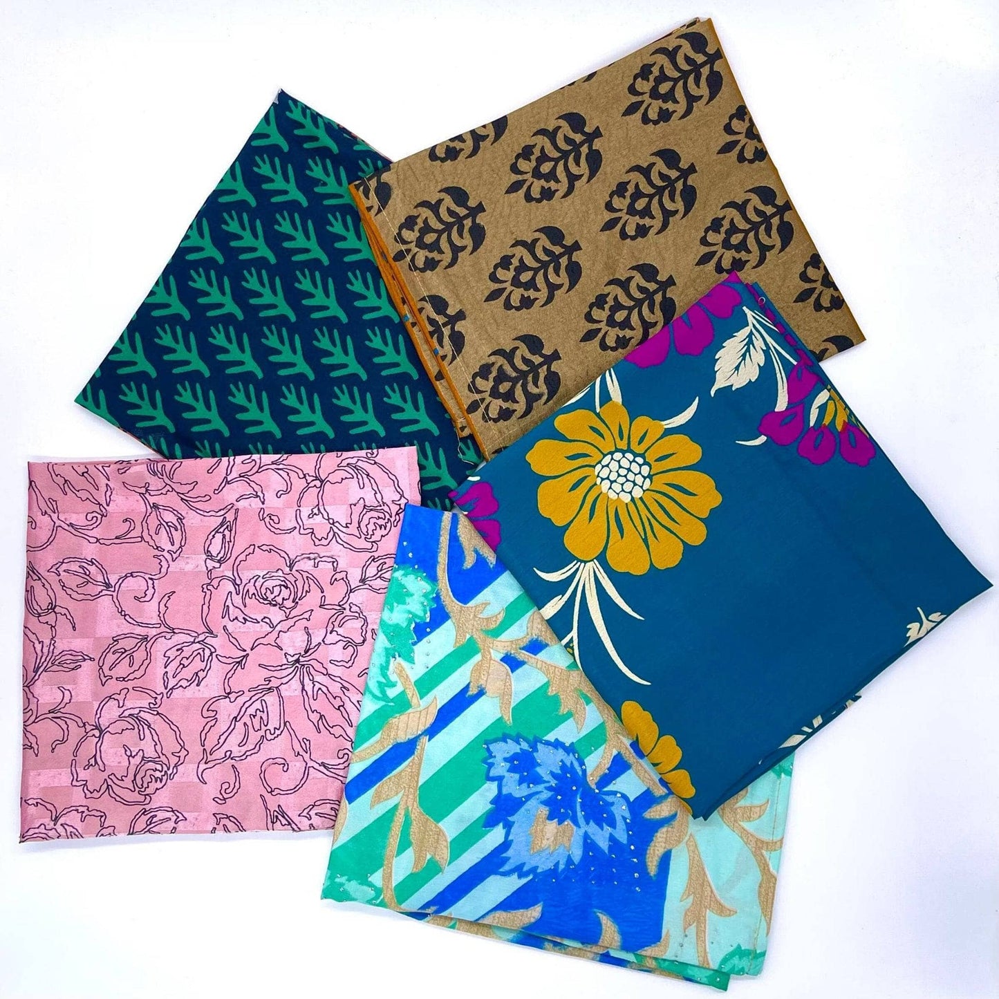 Reusable Sari Silk Gift Wrap - 5-pack - view 2