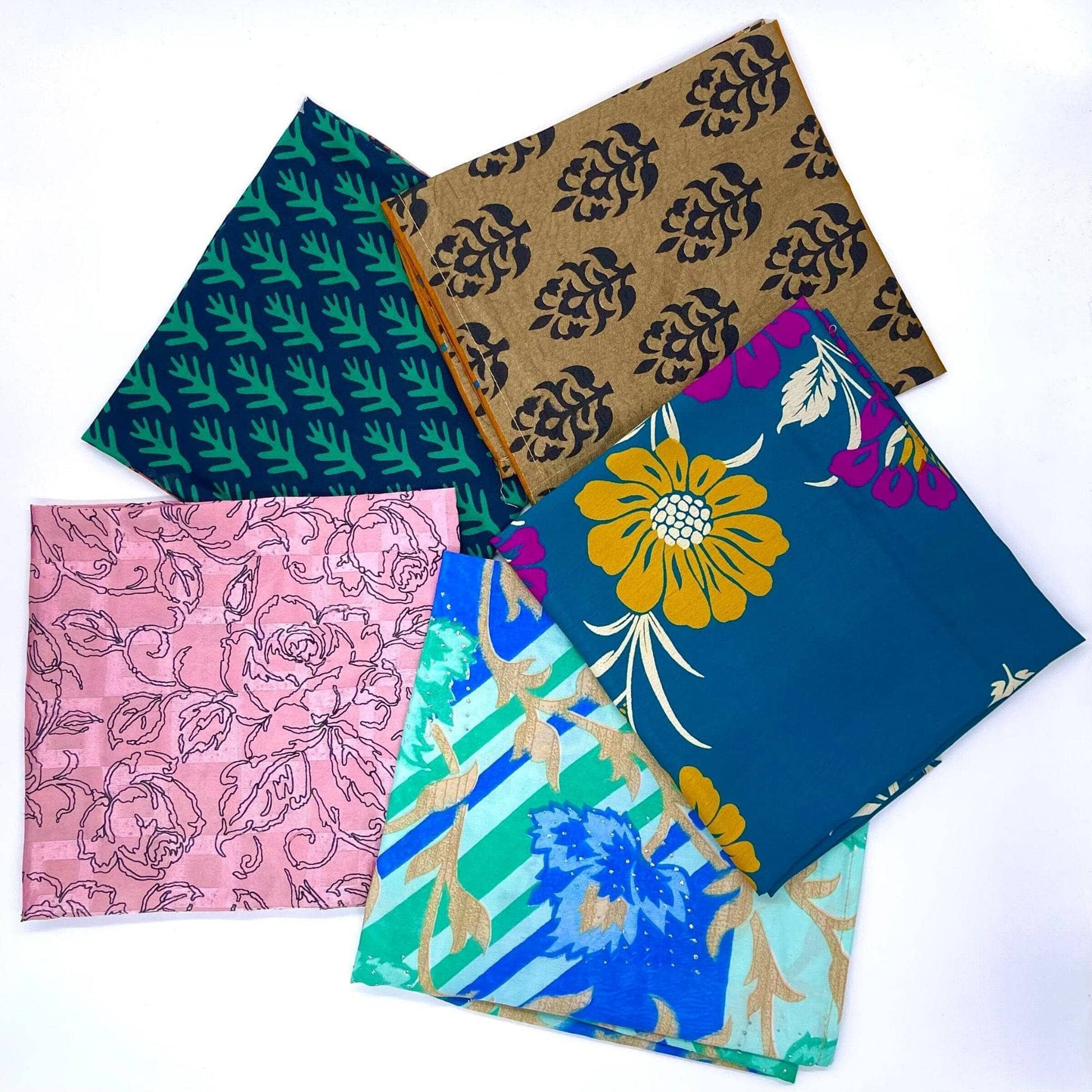 Reusable Sari Silk Gift Wrap - 5-pack - view 2