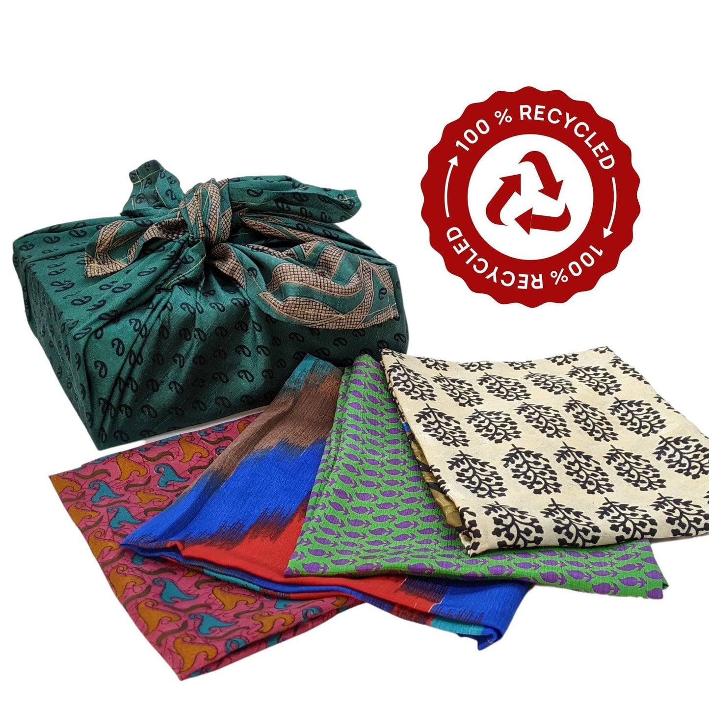 Reusable Sari Silk Gift Wrap - 5-pack - view 6
