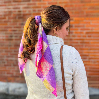 Furoshiki Reusable Sari Silk Wrapping Cloth - view 3