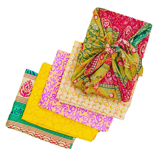 Furoshiki Reusable Sari Silk Wrapping Cloth