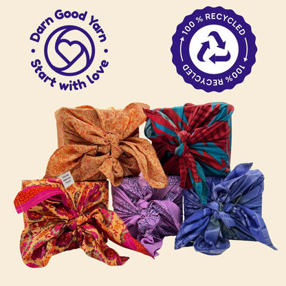 Furoshiki Reusable Sari Silk Wrapping Cloth - view 9