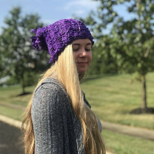 Sari Silk Ribbon Beanie Crochet Pattern - view 2