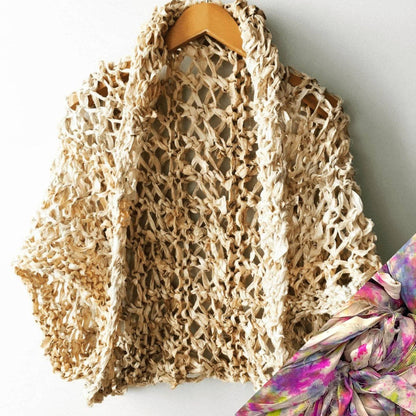 Silk Garter + Lace Summer Cocoon Coat Knit Kit - view 8