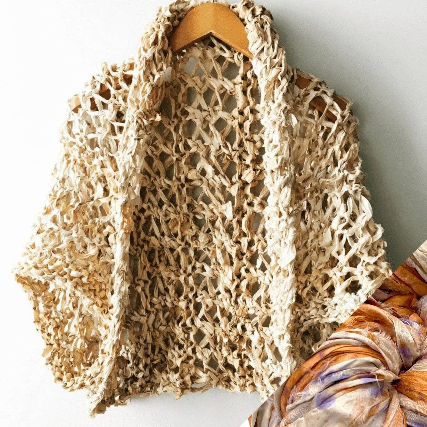 Silk Garter + Lace Summer Cocoon Coat Knit Kit - view 9