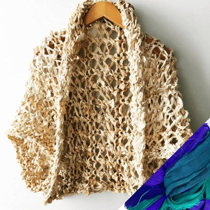Silk Garter + Lace Summer Cocoon Coat Knit Kit - view 6