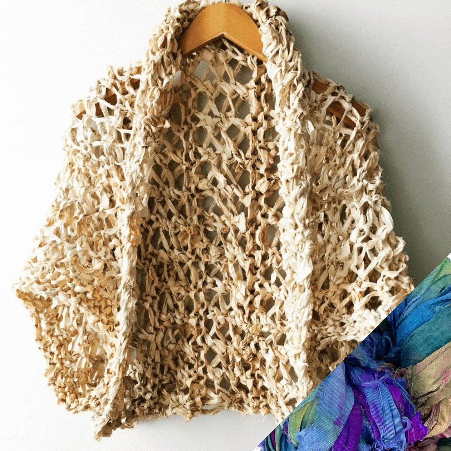 Silk Garter + Lace Summer Cocoon Coat Knit Kit - view 7